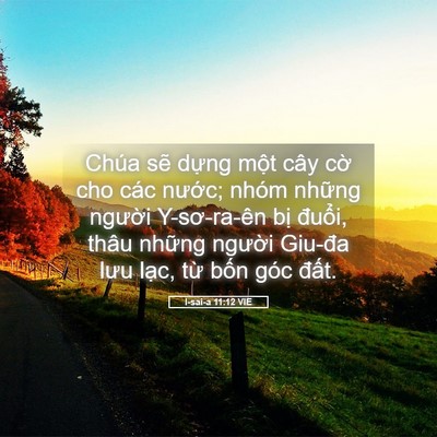 Picture 05 - I-sai-a 11:12 VIE - Chúa sẽ dựng một cây cờ cho các - Bible Verse Picture