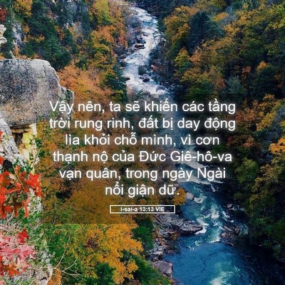 Picture 05 - I-sai-a 13:13 VIE - Vậy nên, ta sẽ khiến các tầng trời - Bible Verse Picture