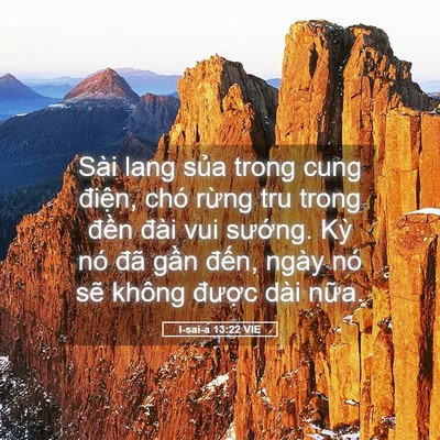 Picture 05 - I-sai-a 13:22 VIE - Sài lang sủa trong cung điện, chó rừng - Bible Verse Picture