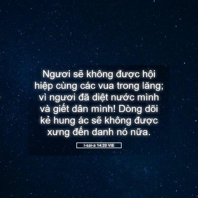 Picture 05 - I-sai-a 14:20 VIE - Ngươi sẽ không được hội hiệp cùng - Bible Verse Picture