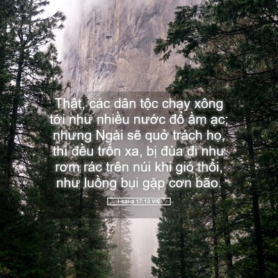 Picture 05 - I-sai-a 17:13 VIE - Thật, các dân tộc chạy xông tới như - Bible Verse Picture