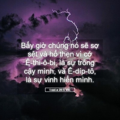 Picture 05 - I-sai-a 20:5 VIE - Bấy giờ chúng nó sẽ sợ sệt và hổ - Bible Verse Picture