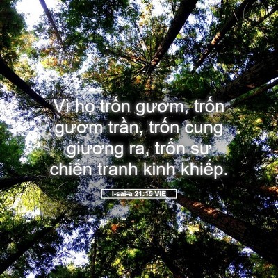 Picture 05 - I-sai-a 21:15 VIE - Vì họ trốn gươm, trốn gươm trần, - Bible Verse Picture