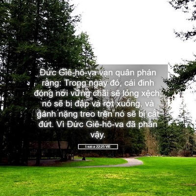 Picture 05 - I-sai-a 22:25 VIE - Đức Giê-hô-va vạn quân phán rằng: - Bible Verse Picture