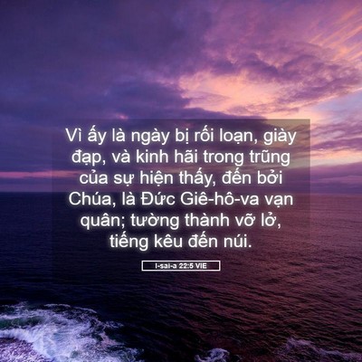 Picture 05 - I-sai-a 22:5 VIE - Vì ấy là ngày bị rối loạn, giày - Bible Verse Picture