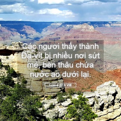 Picture 05 - I-sai-a 22:9 VIE - Các ngươi thấy thành Đa-vít bị nhiều - Bible Verse Picture