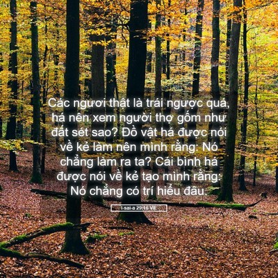 Picture 05 - I-sai-a 29:16 VIE - Các ngươi thật là trái ngược quá, há - Bible Verse Picture