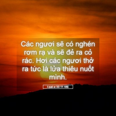 Picture 05 - I-sai-a 33:11 VIE - Các ngươi sẽ có nghén rơm rạ và sẽ - Bible Verse Picture