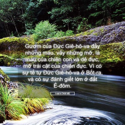 Picture 05 - I-sai-a 34:6 VIE - Gươm của Đức Giê-hô-va đầy những - Bible Verse Picture