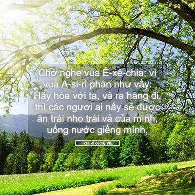 Picture 05 - I-sai-a 36:16 VIE - Chớ nghe vua Ê-xê-chia; vì vua A-si-ri phán - Bible Verse Picture