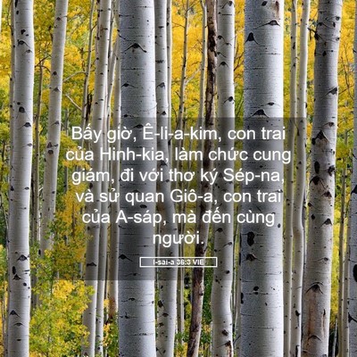 Picture 05 - I-sai-a 36:3 VIE - Bấy giờ, Ê-li-a-kim, con trai của - Bible Verse Picture