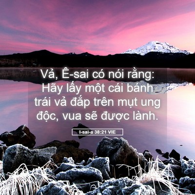 Picture 05 - I-sai-a 38:21 VIE - Vả, Ê-sai có nói rằng: Hãy lấy một - Bible Verse Picture