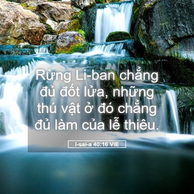 Picture 05 - I-sai-a 40:16 VIE - Rừng Li-ban chẳng đủ đốt lửa, những - Bible Verse Picture