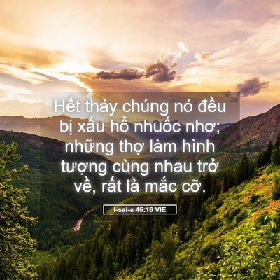 Picture 05 - I-sai-a 45:16 VIE - Hết thảy chúng nó đều bị xấu hổ - Bible Verse Picture