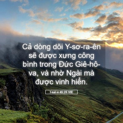Picture 05 - I-sai-a 45:25 VIE - Cả dòng dõi Y-sơ-ra-ên sẽ được xưng - Bible Verse Picture