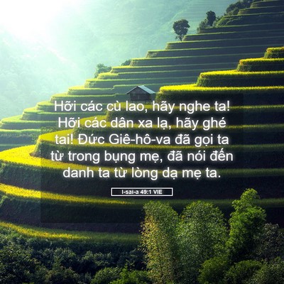Picture 05 - I-sai-a 49:1 VIE - Hỡi các cù lao, hãy nghe ta! Hỡi các dân - Bible Verse Picture