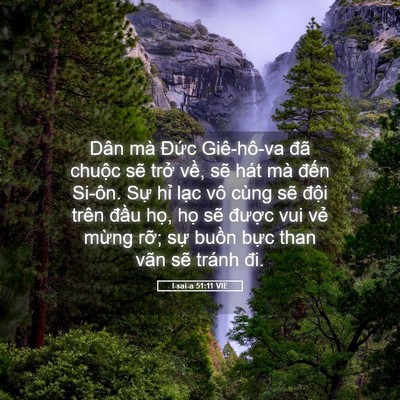 Picture 05 - I-sai-a 51:11 VIE - Dân mà Đức Giê-hô-va đã chuộc sẽ - Bible Verse Picture