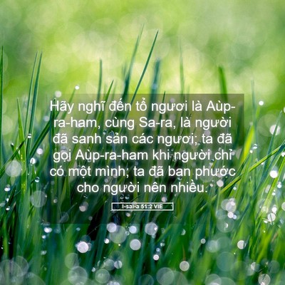 Picture 05 - I-sai-a 51:2 VIE - Hãy nghĩ đến tổ ngươi là Aùp-ra-ham, - Bible Verse Picture