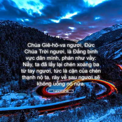 Picture 05 - I-sai-a 51:22 VIE - Chúa Giê-hô-va ngươi, Đức Chúa Trời - Bible Verse Picture