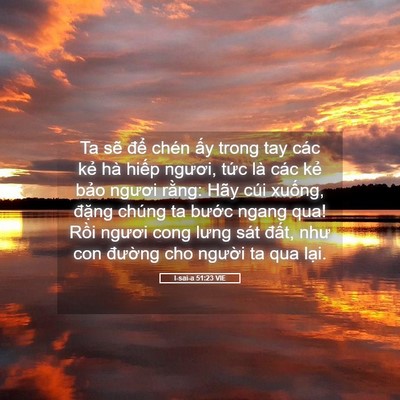 Picture 05 - I-sai-a 51:23 VIE - Ta sẽ để chén ấy trong tay các kẻ hà - Bible Verse Picture