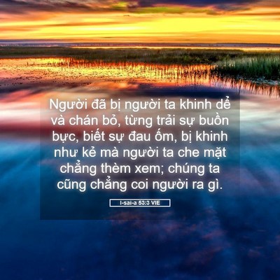 Picture 05 - I-sai-a 53:3 VIE - Người đã bị người ta khinh dể và - Bible Verse Picture