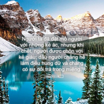 Picture 05 - I-sai-a 53:9 VIE - Người ta đã đặt mồ người với - Bible Verse Picture