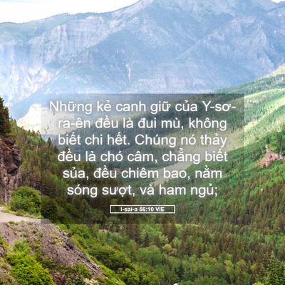 Picture 05 - I-sai-a 56:10 VIE - Những kẻ canh giữ của Y-sơ-ra-ên đều - Bible Verse Picture