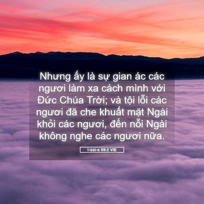 Picture 05 - I-sai-a 59:2 VIE - Nhưng ấy là sự gian ác các ngươi làm - Bible Verse Picture