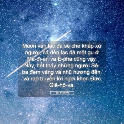 Picture 05 - I-sai-a 60:6 VIE - Muôn vàn lạc đà sẽ che khắp xứ - Bible Verse Picture