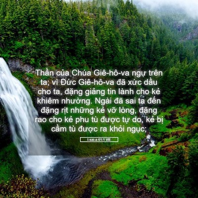 Picture 05 - I-sai-a 61:1 VIE - Thần của Chúa Giê-hô-va ngự trên ta; - Bible Verse Picture