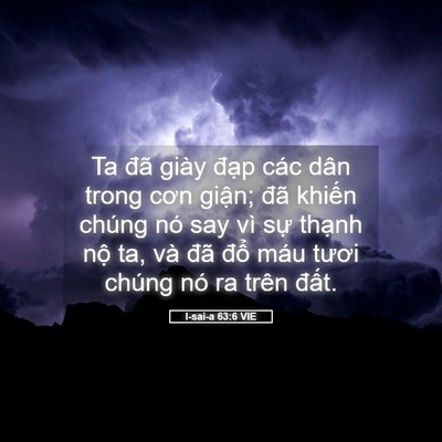 Picture 05 - I-sai-a 63:6 VIE - Ta đã giày đạp các dân trong cơn giận; - Bible Verse Picture