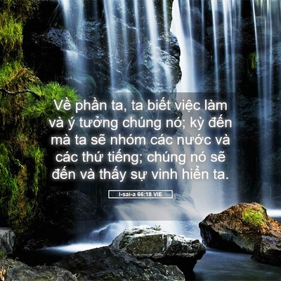 Picture 05 - I-sai-a 66:18 VIE - Về phần ta, ta biết việc làm và ý - Bible Verse Picture