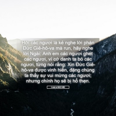 Picture 05 - I-sai-a 66:5 VIE - Hỡi các ngươi là kẻ nghe lời phán - Bible Verse Picture