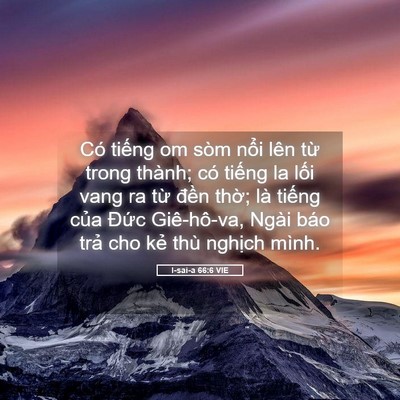 Picture 05 - I-sai-a 66:6 VIE - Có tiếng om sòm nổi lên từ trong thành; - Bible Verse Picture