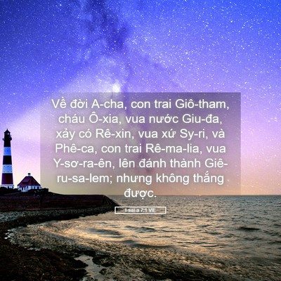 Picture 05 - I-sai-a 7:1 VIE - Về đời A-cha, con trai Giô-tham, cháu - Bible Verse Picture