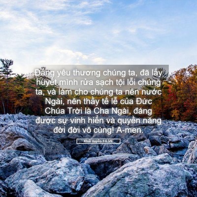 Picture 05 - Khải Huyền 1:6 VIE - Đấng yêu thương chúng ta, đã lấy - Bible Verse Picture