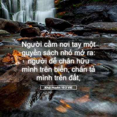 Picture 05 - Khải Huyền 10:2 VIE - Người cầm nơi tay một quyền sách nhỏ - Bible Verse Picture