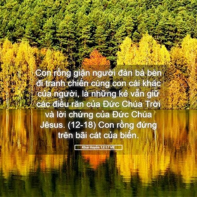 Picture 05 - Khải Huyền 12:17 VIE - Con rồng giận người đàn bà bèn đi - Bible Verse Picture