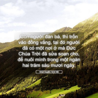Picture 05 - Khải Huyền 12:6 VIE - Còn người đàn bà, thì trốn vào đồng - Bible Verse Picture