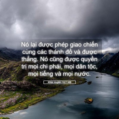 Picture 05 - Khải Huyền 13:7 VIE - Nó lại được phép giao chiến cùng các - Bible Verse Picture