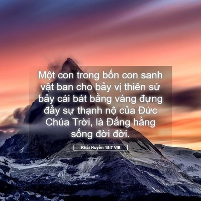 Picture 05 - Khải Huyền 15:7 VIE - Một con trong bốn con sanh vật ban cho - Bible Verse Picture