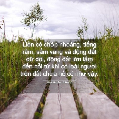 Picture 05 - Khải Huyền 16:18 VIE - Liền có chớp nhoáng, tiếng rầm, sấm - Bible Verse Picture