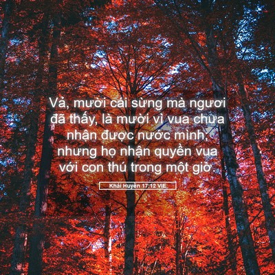 Picture 05 - Khải Huyền 17:12 VIE - Vả, mười cái sừng mà ngươi đã - Bible Verse Picture