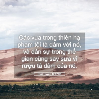Picture 05 - Khải Huyền 17:2 VIE - Các vua trong thiên hạ phạm tội tà dâm - Bible Verse Picture
