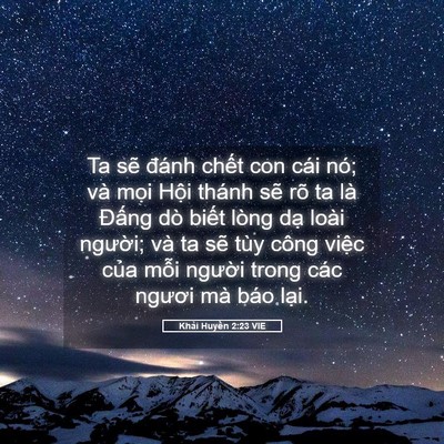 Picture 05 - Khải Huyền 2:23 VIE - Ta sẽ đánh chết con cái nó; và mọi - Bible Verse Picture
