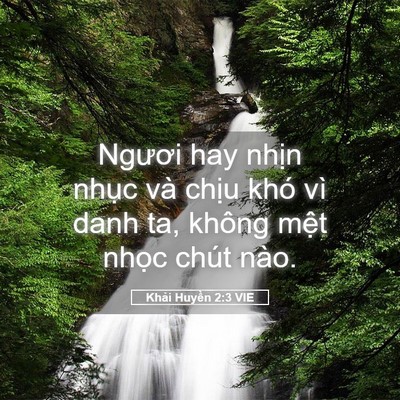 Picture 05 - Khải Huyền 2:3 VIE - Ngươi hay nhịn nhục và chịu khó vì - Bible Verse Picture