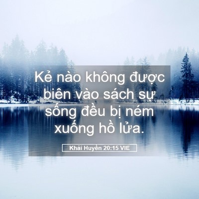Picture 05 - Khải Huyền 20:15 VIE - Kẻ nào không được biên vào sách sự - Bible Verse Picture