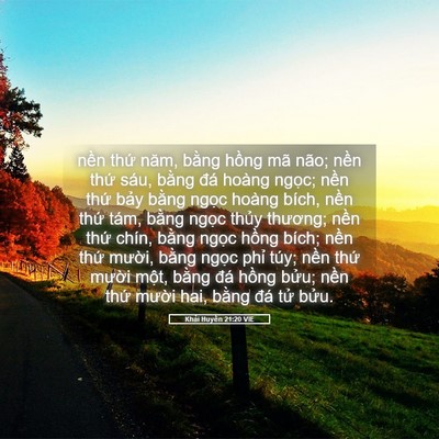 Picture 05 - Khải Huyền 21:20 VIE - nền thứ năm, bằng hồng mã não; nền - Bible Verse Picture