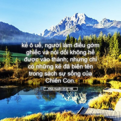Picture 05 - Khải Huyền 21:27 VIE - kẻ ô uế, người làm điều gớm ghiếc - Bible Verse Picture