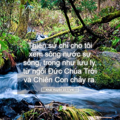 Picture 05 - Khải Huyền 22:1 VIE - Thiên sứ chỉ cho tôi xem sông nước sự - Bible Verse Picture